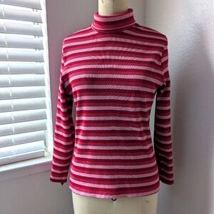 Vintage Pink Striped Turtleneck